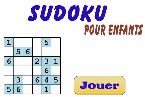 Sudoku très faciles pour enfant