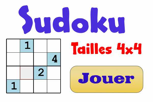 Sudoku Miniature 4x4 Pour Enfants