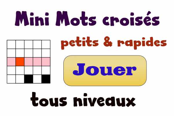 Jouez avec les mini mots croisés
